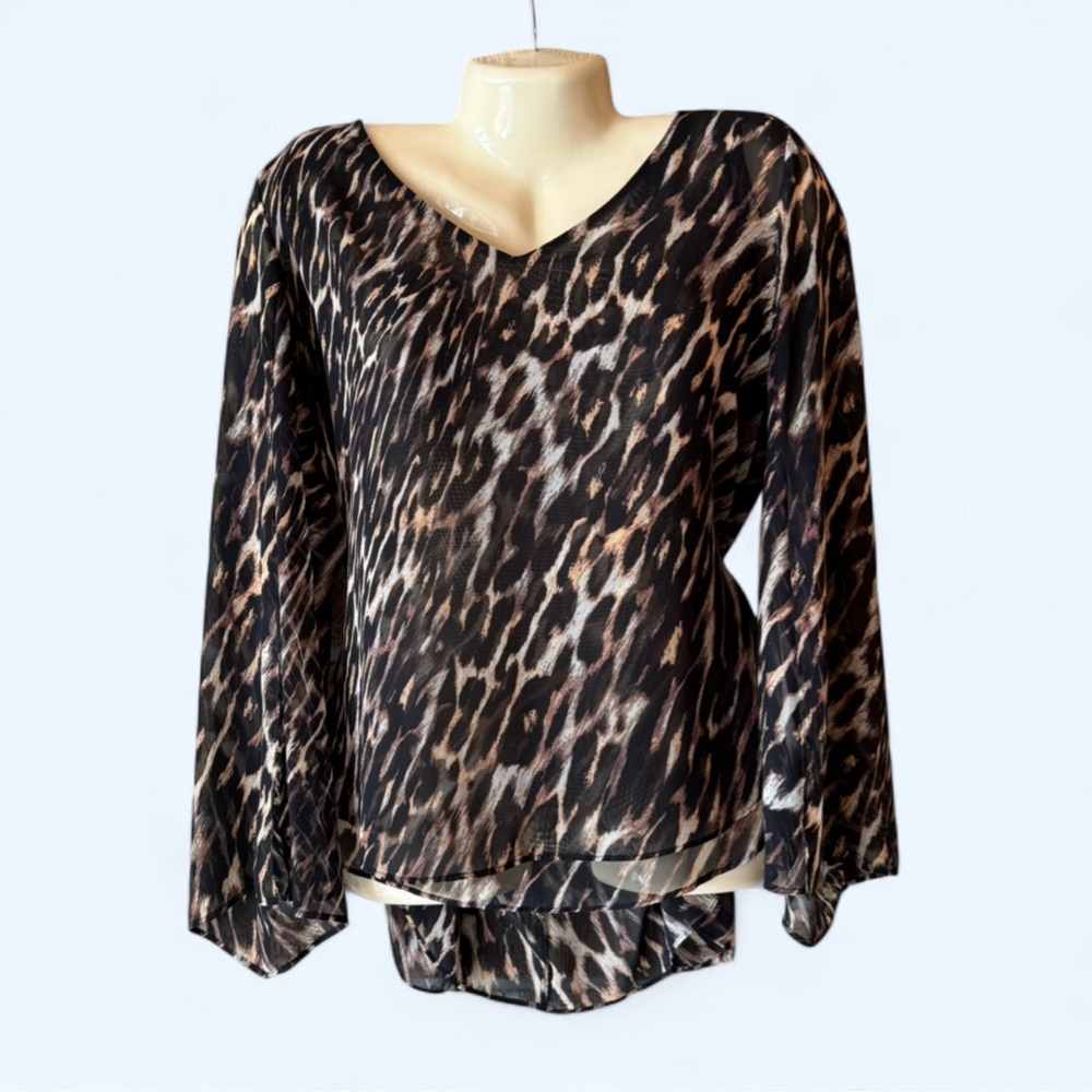 JENNIFER LOPEZ Animal Print Blouse